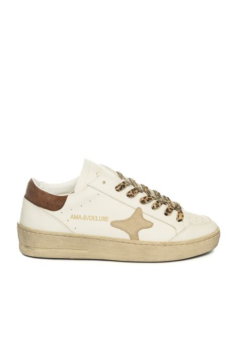 White/tan 4044 slam sneaker AMA BRAND DELUXE | 4044SLAM-BIA/CUO